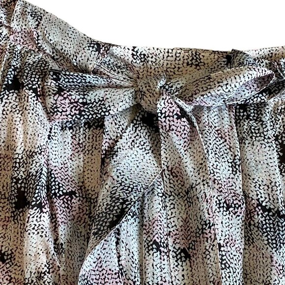 Reiss Jonah Abstract Print Tie Waist Full Mini Skirt in Pink Print Womens Sz 10 - Picture 4 of 11
